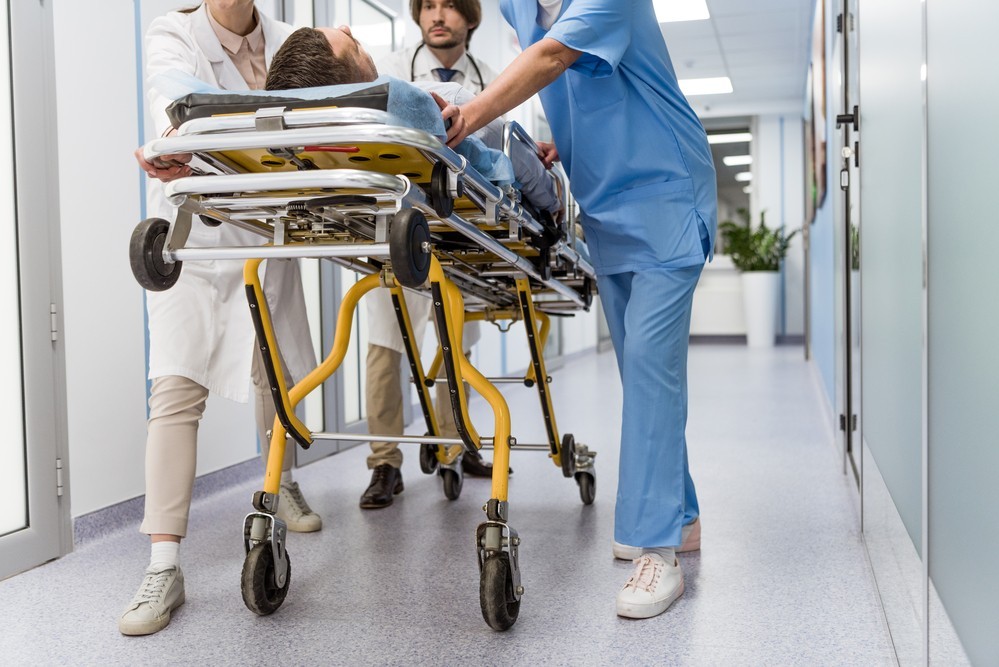 Patient in the hospital after an accident