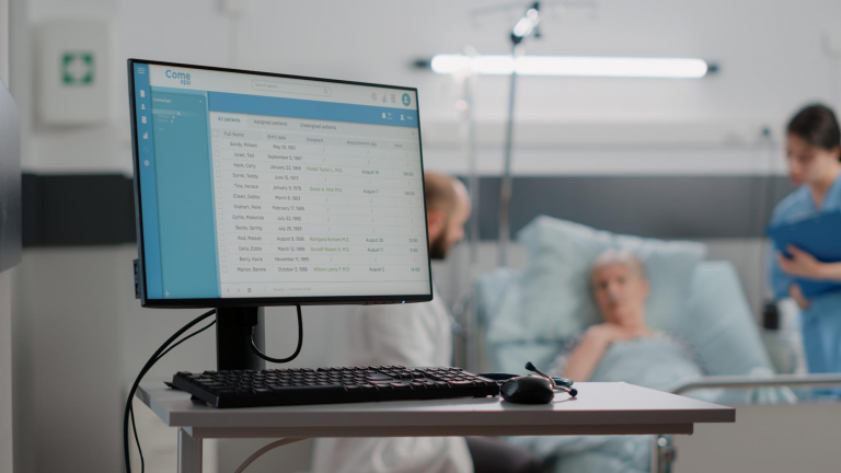 Hospital Room | Computer with EHR (electronic health record)